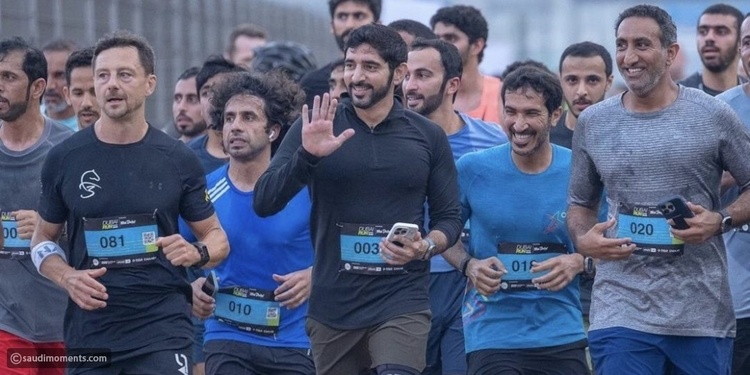عالیجناب شیخ حمدان در دوی همگانی دبی شرکت کردند