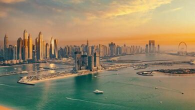 هشت سکوی تماشای دبی از بالا