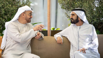 ملاقات حاکم دبی و رئیس امارات در کاخ المرموم دبی