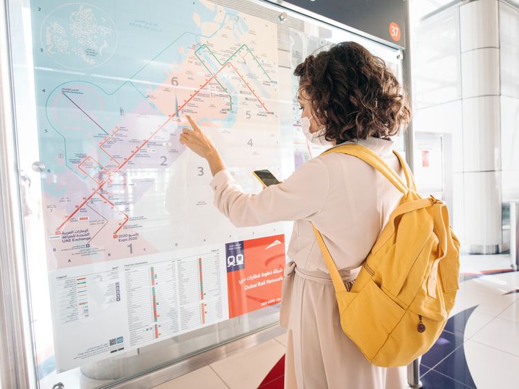 نقشه حمل و نقل عمومی در دبی