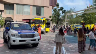 جمع شدن در محل حادثه و آتش سوزی 1000 درهم جریمه دارد
