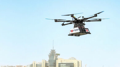 دبی پهباد های دلیوری را تست می کند