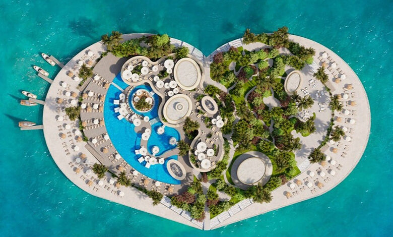 دبی یک جزیره به شکل قلب به نام "ماه عسل" می سازد