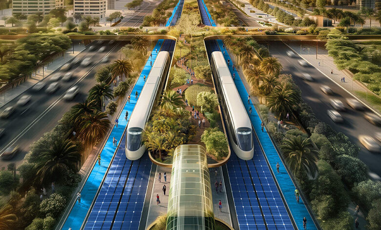 بررسی ایده تراموای خورشیدی با پوشش گیاهی در دبی